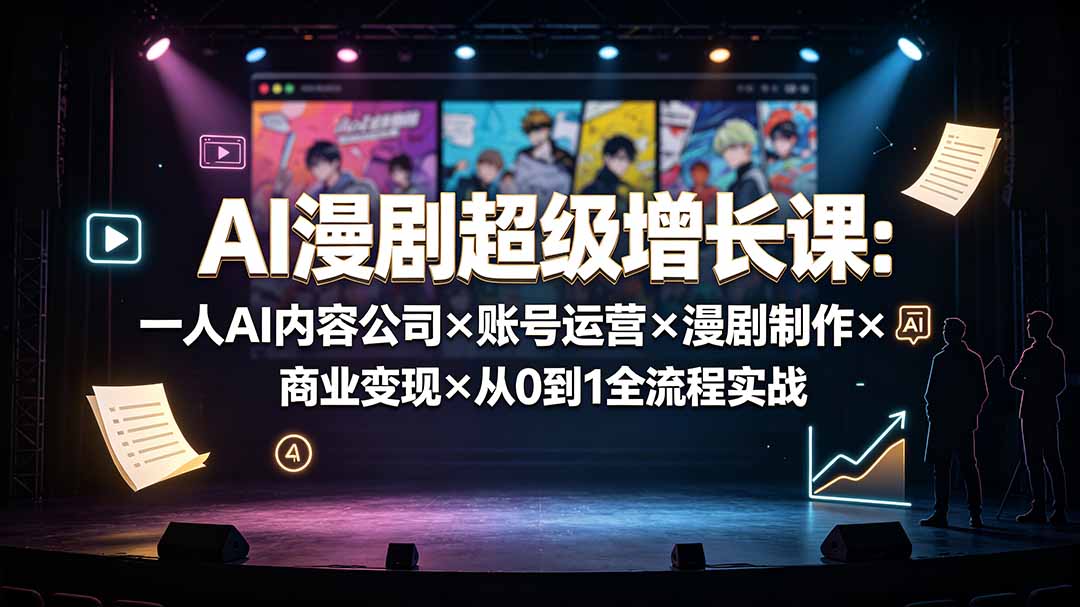 AI漫剧超级增长课:一人AI内容公司×账号运营×漫剧制作×商业变现×从0到1全流程实战-云科数创