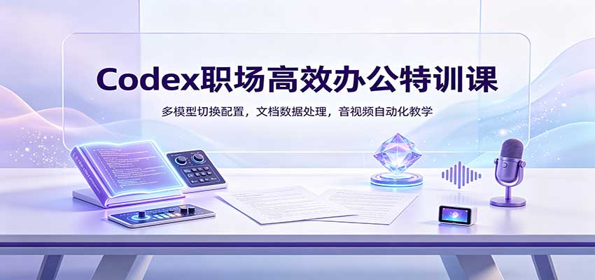 Codex职场高效办公特训课：多模型切换配置，文档数据处理，音视频自动化教学-云科数创