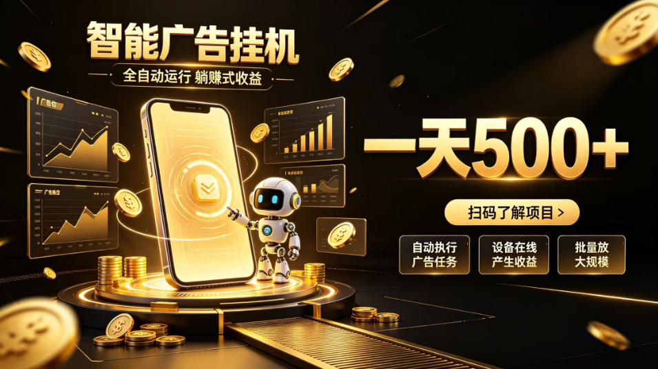 智能广告挂G项目,无需人工值守,全自动躺賺增收,单日收益可达500+【揭秘】-云科数创