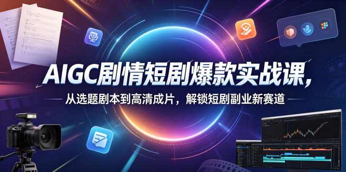AIGC剧情短剧爆款实战课,从选题剧本到高清成片,解锁短剧副业新赛道(更新0906)-云科数创