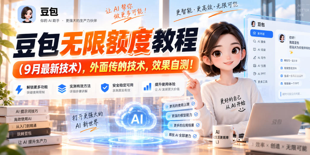 豆包无限额度教程(9月最新技术),外面传的技术,效果自测!-云科数创