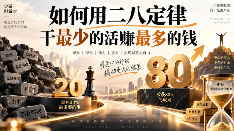 付费文章:如何用二八定律干最少的活賺最多的钱