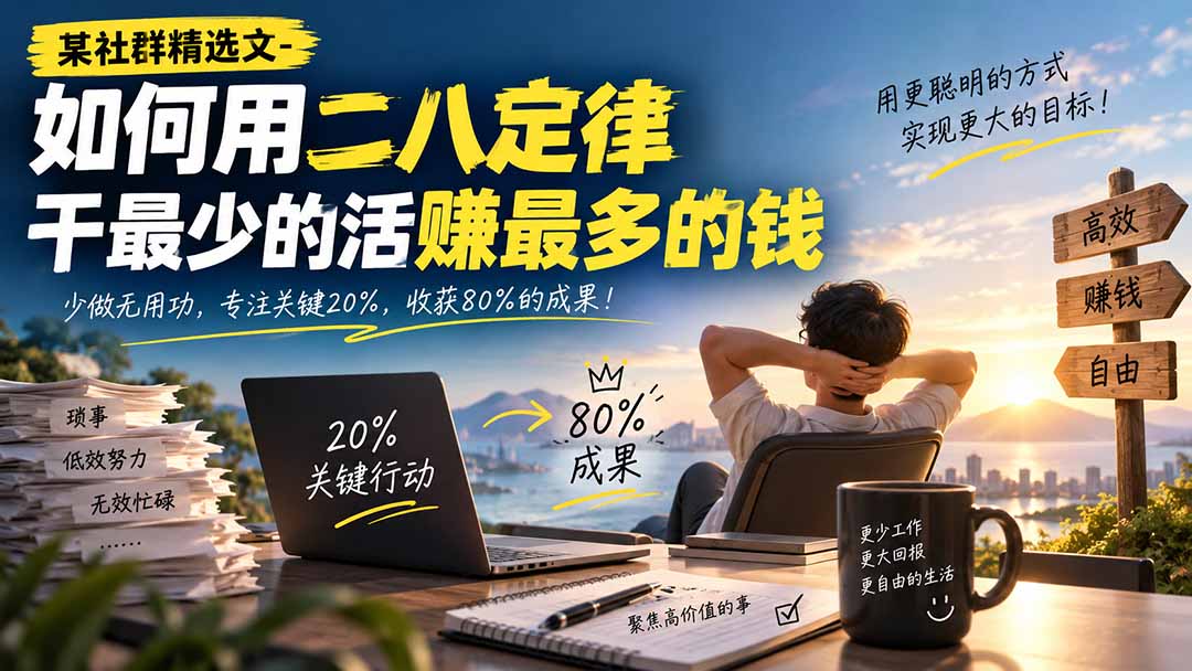 某社群精选文-如何用二八定律干最少的活赚最多的钱-云科数创
