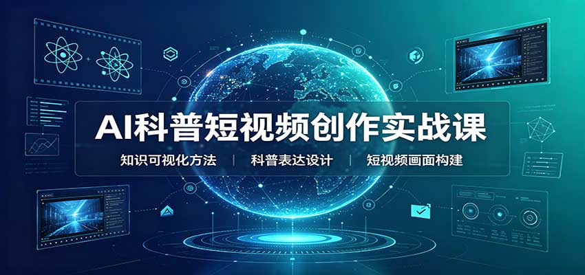 AI科普短视频创作实战课:配套要点文档,文案与视频提示词模板教学-云科数创