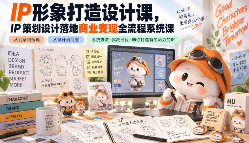 IP形象打造设计课，IP策划设计落地商业变现全流程系统课-云科数创