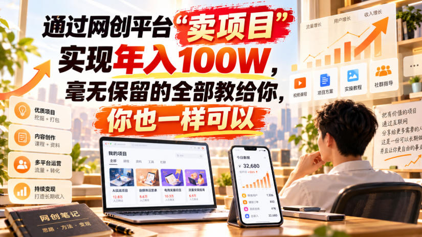 通过网创平台“卖项目”实现年入100W，毫无保留的全部教给你，你也一样可以！【揭秘】-云科数创