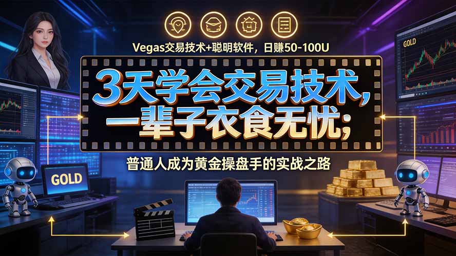 3天学会做交易，普通人快速成为操盘手” Vegas交易系统+聪明软件 ， 日赚50-1000U， 长期稳定，小白轻松上手-云科数创