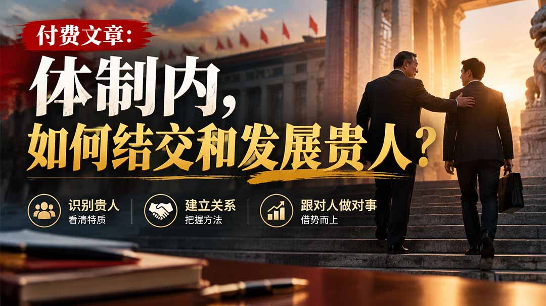 【无水印】付费文章：体制内，如何结交和发展贵人?-云科数创