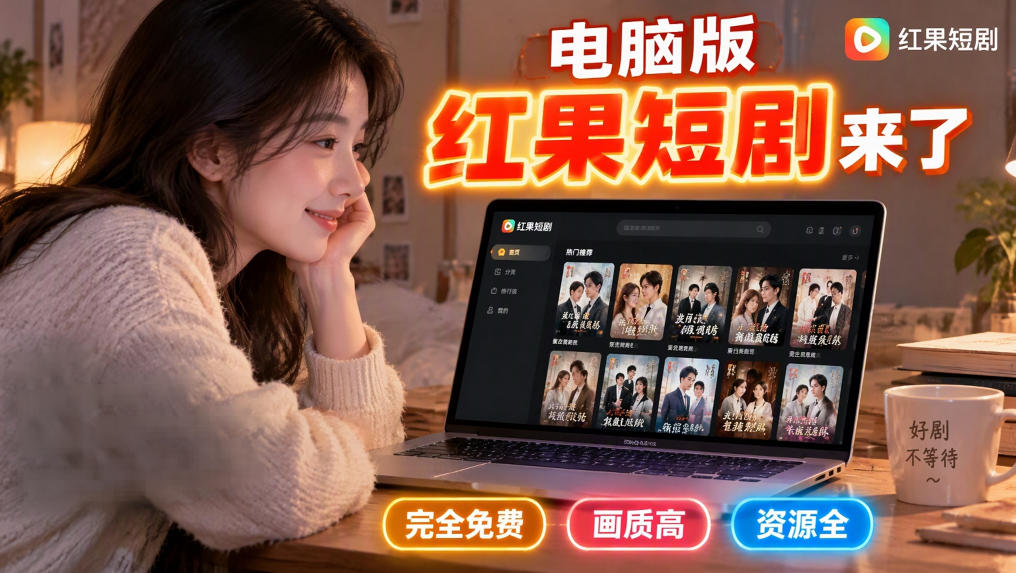 手机看短剧费眼？电脑版红果短剧来了，完全免费、画质高、资源全-云科数创