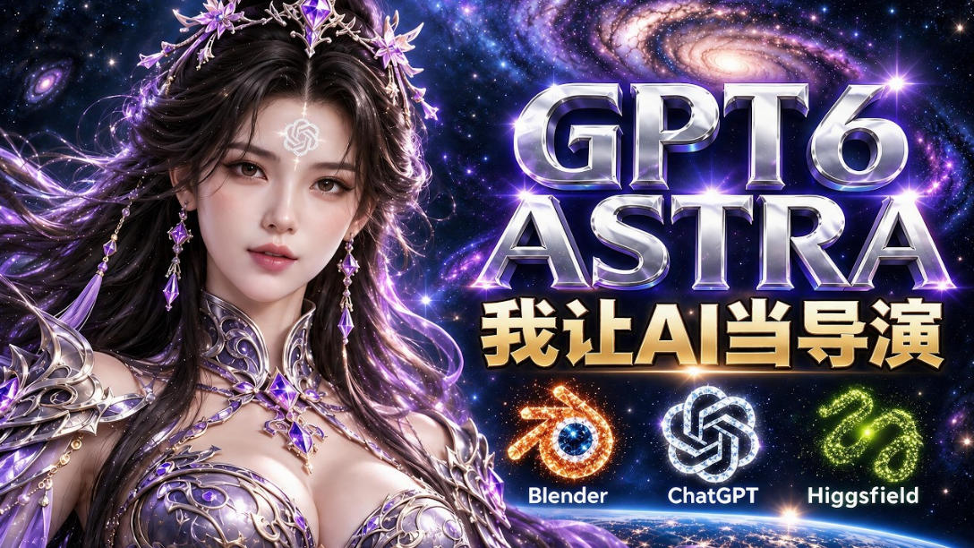 让GPT-6 Astra当导演！Higgsfield和Blender实战打造30秒玄幻精准运镜短片！-云科数创