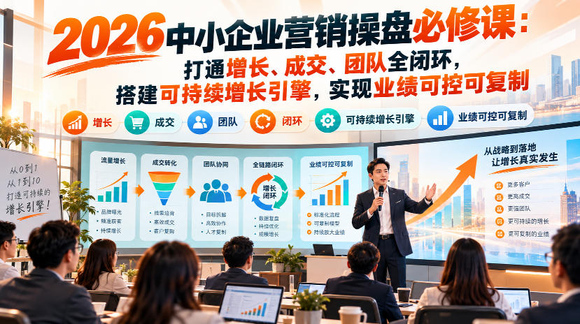 2026中小企业营销操盘必修课:打通增长、成交、团队全闭环,搭建可持续增长引擎,实现业绩可控可复制-云科数创