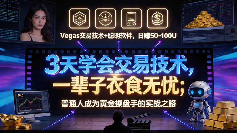 “顺势而为交易系统”3天学会交易技术，聪明软件辅助，小白也能看懂趋势交易，日入30-100U,长期稳定-云科数创