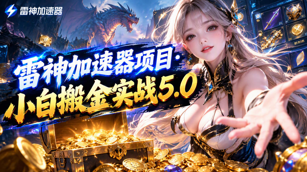 雷神加速器项目·小白搬金实战5.0,抖音W播100-150r,小白入局一天也能几十r-云科数创